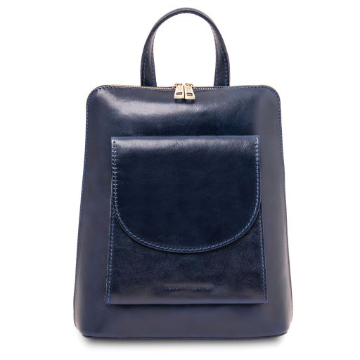 Paris Kleiner Damenrucksack aus Leder Blau TL142410