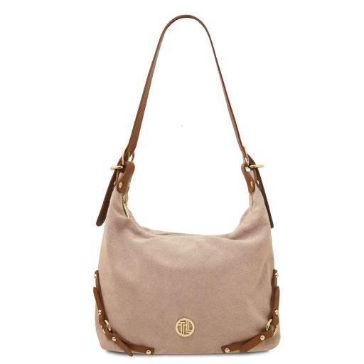 Sierra Schultertasche aus Wildleder Beige TL142419