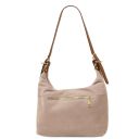 Sierra Borsa a Spalla in Pelle Scamosciata Beige TL142419