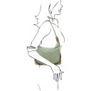 Sierra Suede Leather Shoulder bag Mint Green TL142419