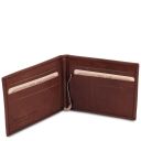 Esclusivo Portacarte in Pelle con Fermasoldi Marrone TL142055