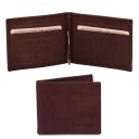 Elegante Porta Tarjetas en Piel con Clip Para Billetes Marrón oscuro TL142055