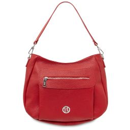 Brenda Soft Leather Shoulder bag Lipstick Red TL142450