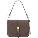 Nausica Sac Bandoulière en Cuir Taupe foncé TL141598