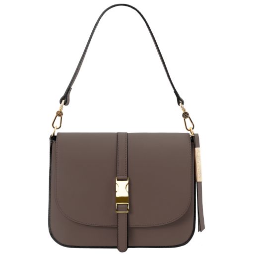 Nausica Sac Bandoulière en Cuir Taupe foncé TL141598