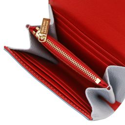 Iside Esclusivo Portafogli in Pelle - Misura Piccola Celeste TL142436