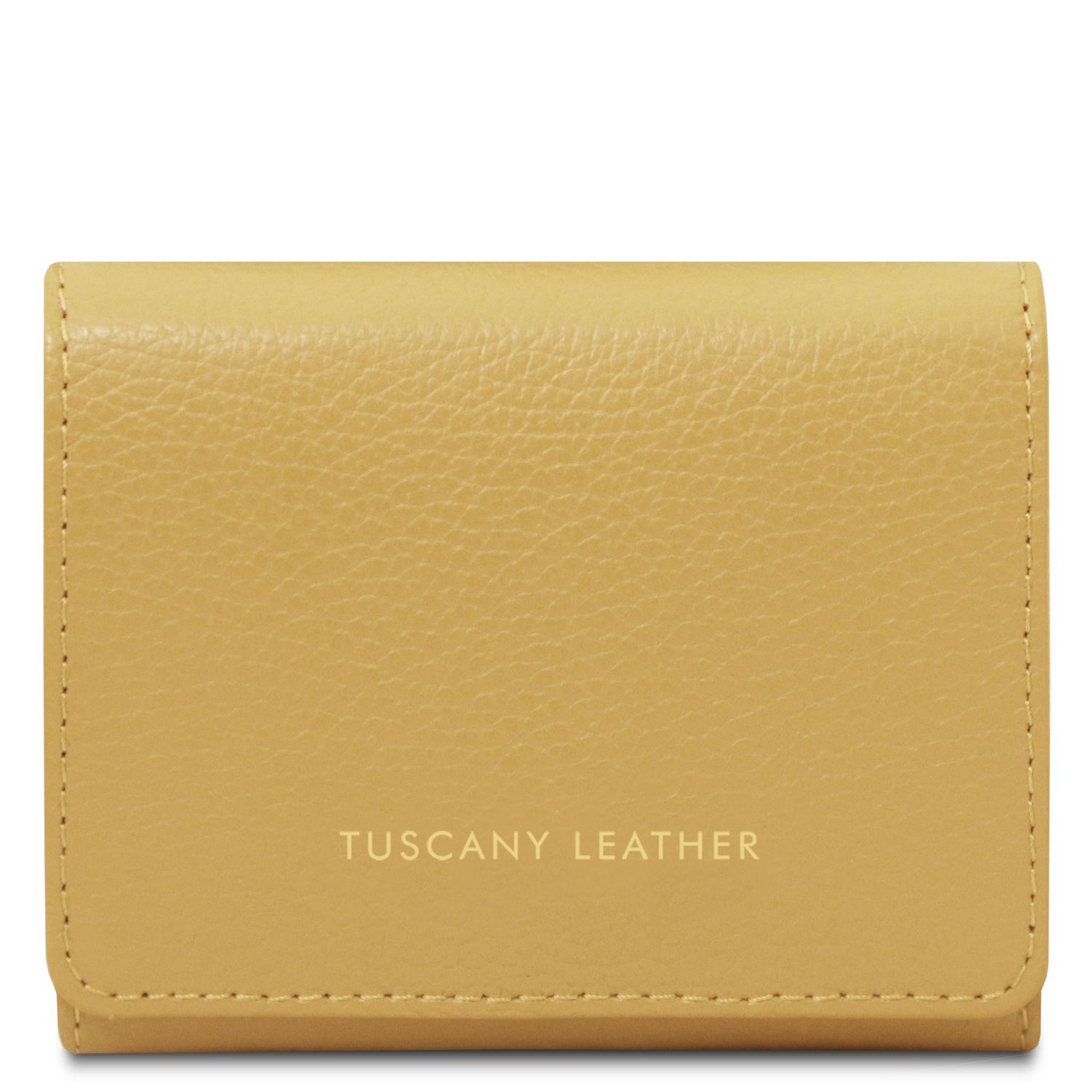 Esclusivo portafoglio in pelle Misura piccola Giallo pastello