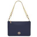 Diva Pochette in Pelle con Tracolla a Catena Blu scuro TL142461