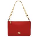Diva Leather Clutch With Chain Strap Lipstick Red TL142461