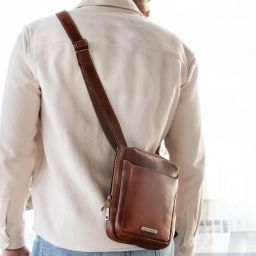 Mark Leather Crossbody Bag Телесный TL142428