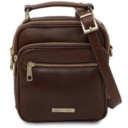 Paul Leather Crossbody Bag Dark Brown TL142457
