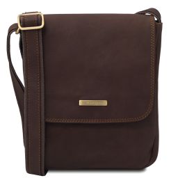 John Sac en Cuir Pour Homme Avec zip Frontal Marron foncé TL141408