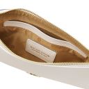 Diva Leather Clutch With Chain Strap White TL142461