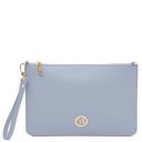 Diva Pochette in Pelle con Tracolla a Catena Celeste TL142461