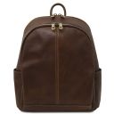 Canberra Mochila en Piel con 2 Compartimientos Marrón oscuro TL142460