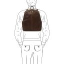 Canberra Rucksack aus Leder 2 Fächer Dunkelbraun TL142460