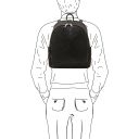 Canberra 2 Compartments Leather Backpack Black TL142460