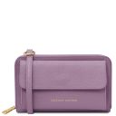 Urania Leather Wallet/phone Holder With Strap Lilac TL142433