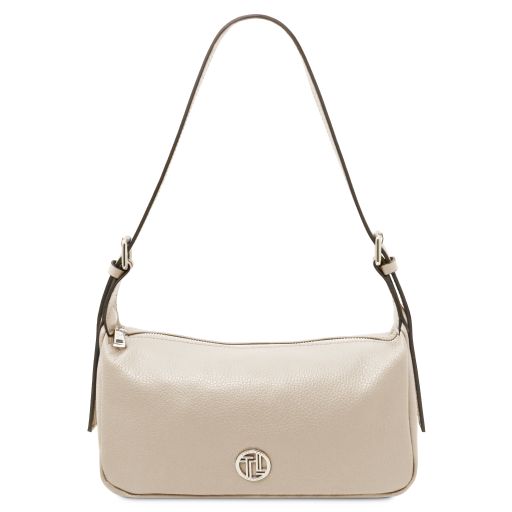 Miranda Schultertasche aus Weichem Leder Beige TL142467