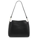 Abby Schultertasche aus Leder Schwarz TL142468