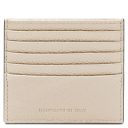 Leather Card Holder Beige TL142470