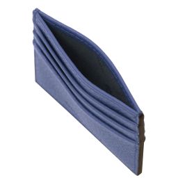 Porte-cartes de Crédit en Cuir Bleu TL142472