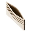 Leather Card Holder Beige TL142472
