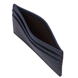 Leather Credit Card Holder Dark Blue TL142473