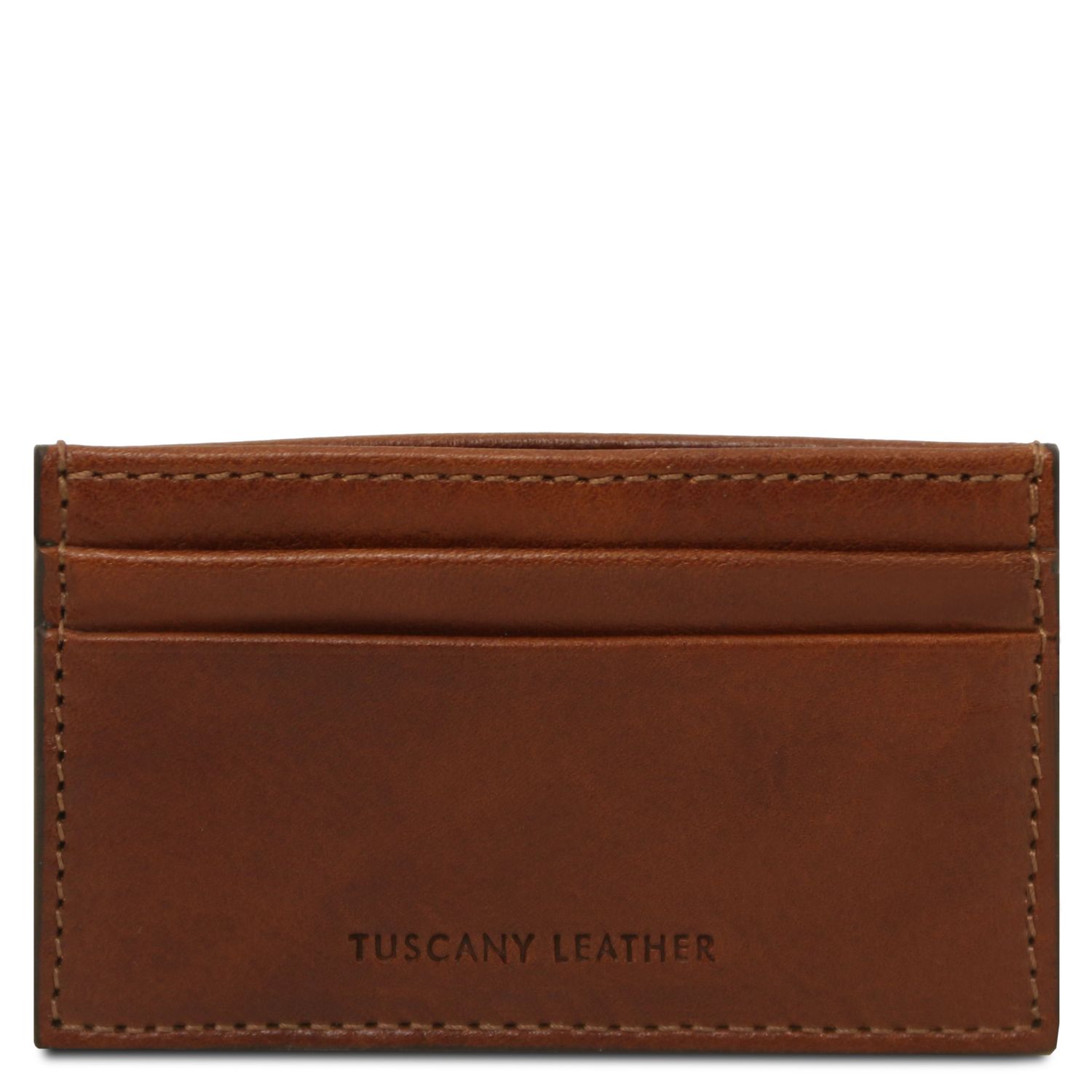 Leather Credit Card Holder Brown