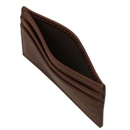 Leather Card Holder Dark Brown TL142473