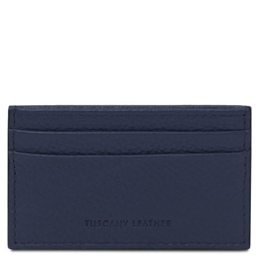 Leather Credit Card Holder Dark Blue TL142474