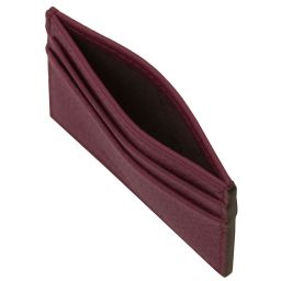 Leather Card Holder Bordeaux TL142474