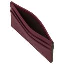 Leather Credit Card Holder Bordeaux TL142474