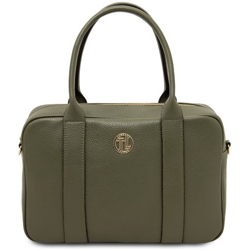 Stephany Borsa a Mano in Pelle Verde Foresta TL142439