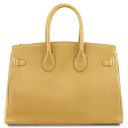 TL Bag Handtasche aus Leder mit Goldfarbenen Beschläge Pastell Gelb TL142000