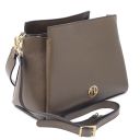 Abby Schultertasche aus Leder Dunkel Taupe TL142468