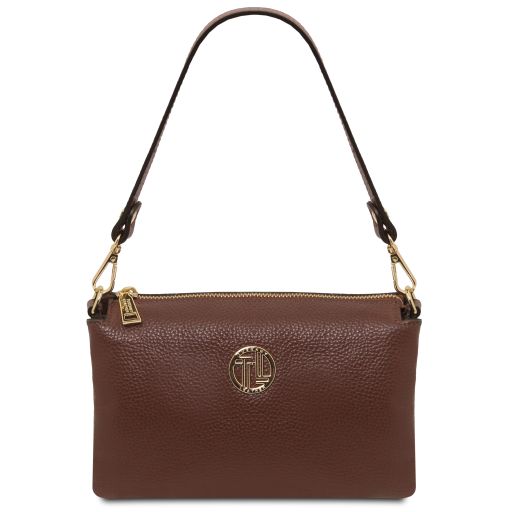 Sia Soft Leather Clutch Coffee TL142479
