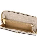 Financier Elegante Cartera en Piel con Cremallera en el Contorno Beige TL142485