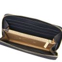 Financier Exclusive zip Around Leather Wallet Dark Blue TL142485