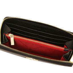 Financier Exclusive zip Around Leather Wallet Black TL142485