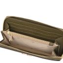 Financier Esclusivo Portafogli in Pelle zip Around Verde Foresta TL142485