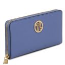 Financier Exclusive zip Around Leather Wallet Blue TL142485