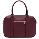 Maiorca Bolso en Piel y Cartera en Piel con Cremallera en el Contorno Bordeaux TL142486
