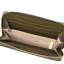 Maiorca Bolso en Piel y Cartera en Piel con Cremallera en el Contorno Verde Oscuro TL142486