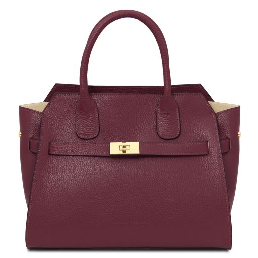 Origami Leather Tote Bordeaux TL142466