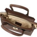 Origami Borsa a Mano in Pelle Caffè TL142466