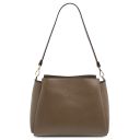 Creta Leather Shoulder bag and zip Around Leather Wallet Dark Taupe TL142487