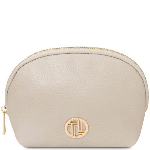 Vera Soft Leather Toiletry Case Beige TL142438