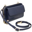 Urania Portefeuille/supporte Pour Téléphone en Cuir Avec Bandoulière Bleu foncé TL140483