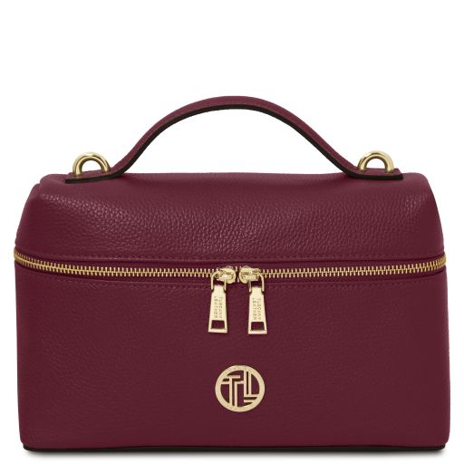 Scrigno Bolso a Mano en Piel Morbida Bordeaux TL142484